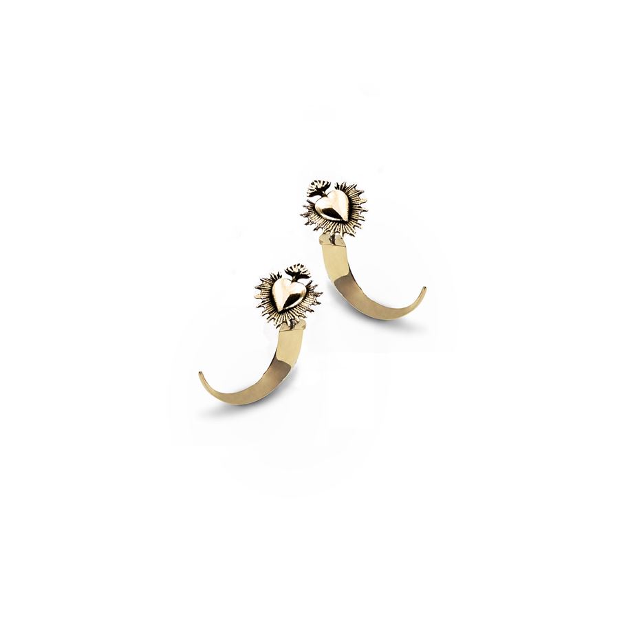 Xs hook earrings with sacred heart CUORE SACRO | OR UNC XSBRO